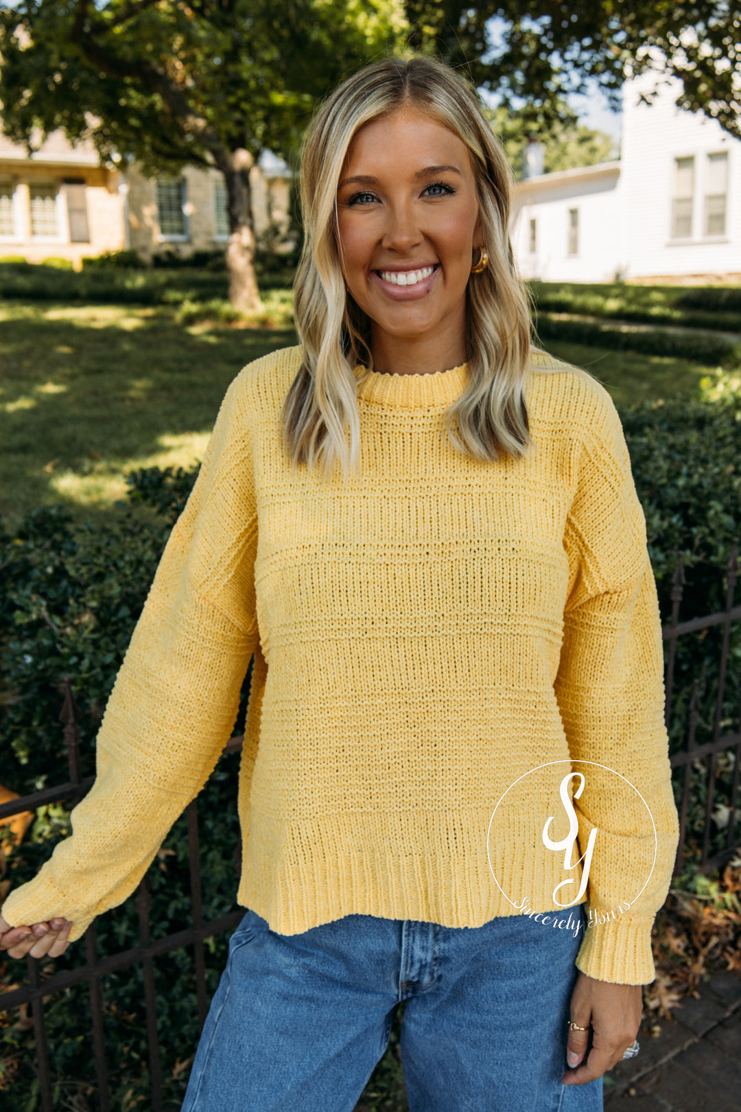 Bright Fall Sweater - Lemon
