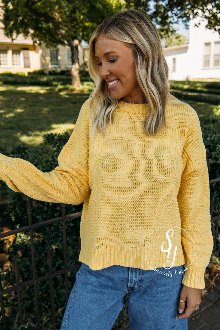 Bright Fall Sweater - Lemon