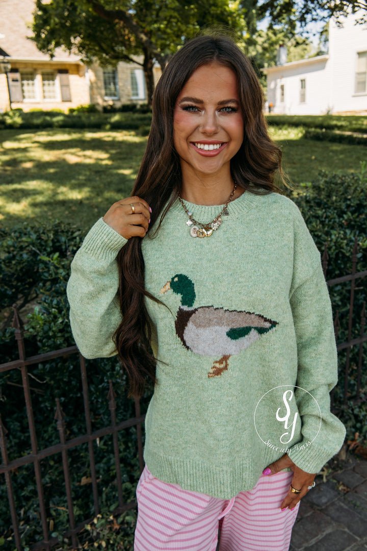 Duck Love Sweater - Matcha