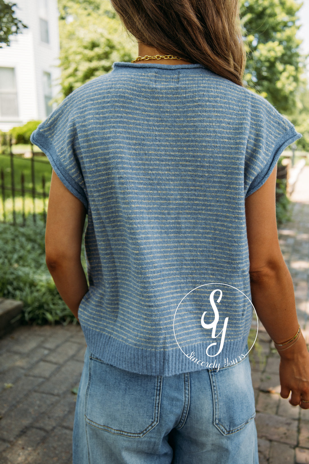 All In Fun Top - Dusty Blue