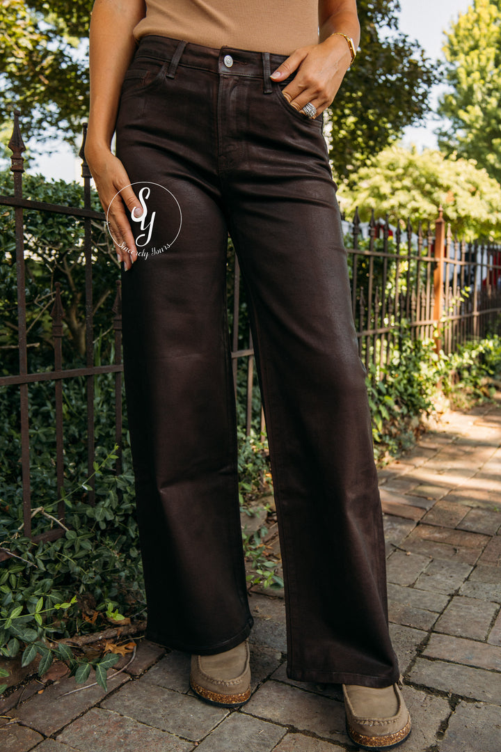 Rooftop High Rise Denim - Chicory Coffee
