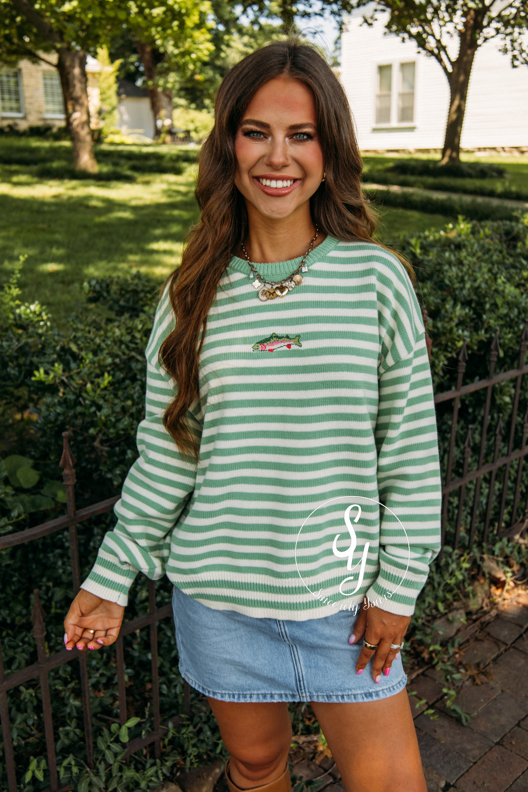 Dockside Days Sweater - Pistachio/ Cream