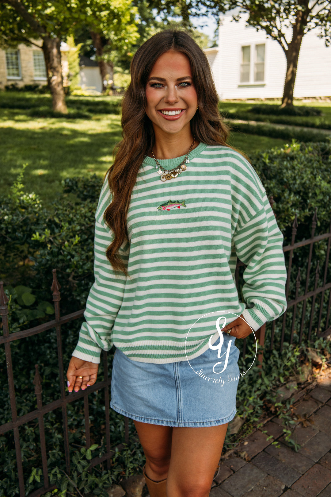 Dockside Days Sweater - Pistachio/ Cream