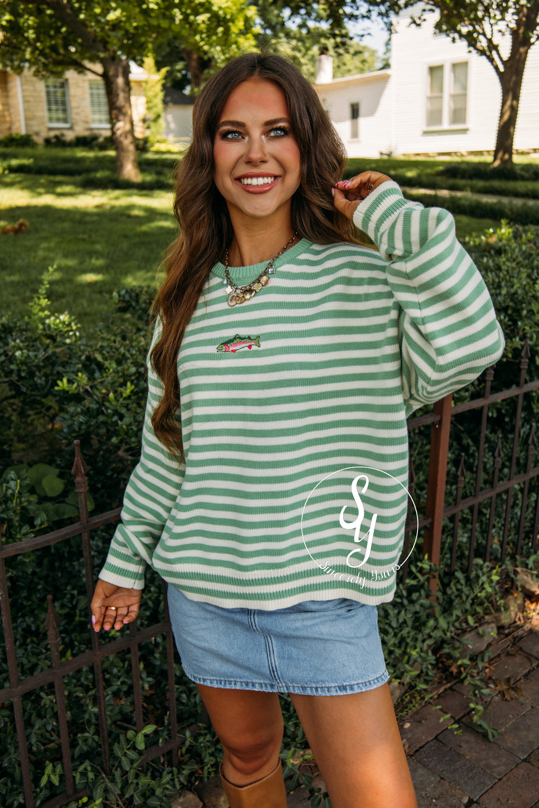 Dockside Days Sweater - Pistachio/ Cream