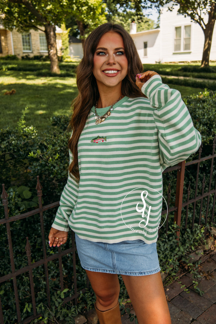 Dockside Days Sweater - Pistachio/ Cream