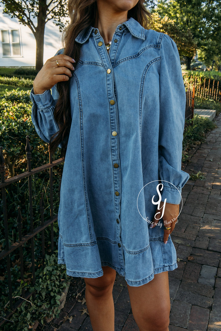 Feel The Chill Dress - Sunwashed Blue