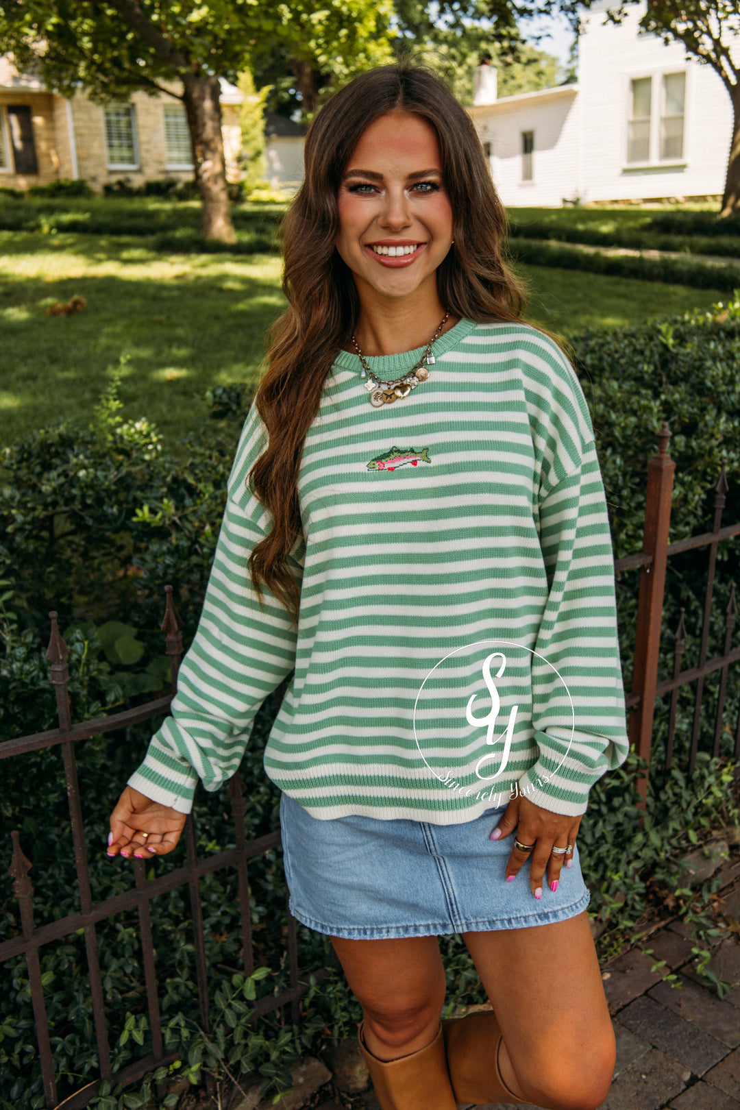 Dockside Days Sweater - Pistachio/ Cream