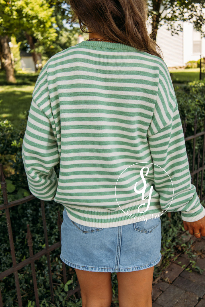 Dockside Days Sweater - Pistachio/ Cream