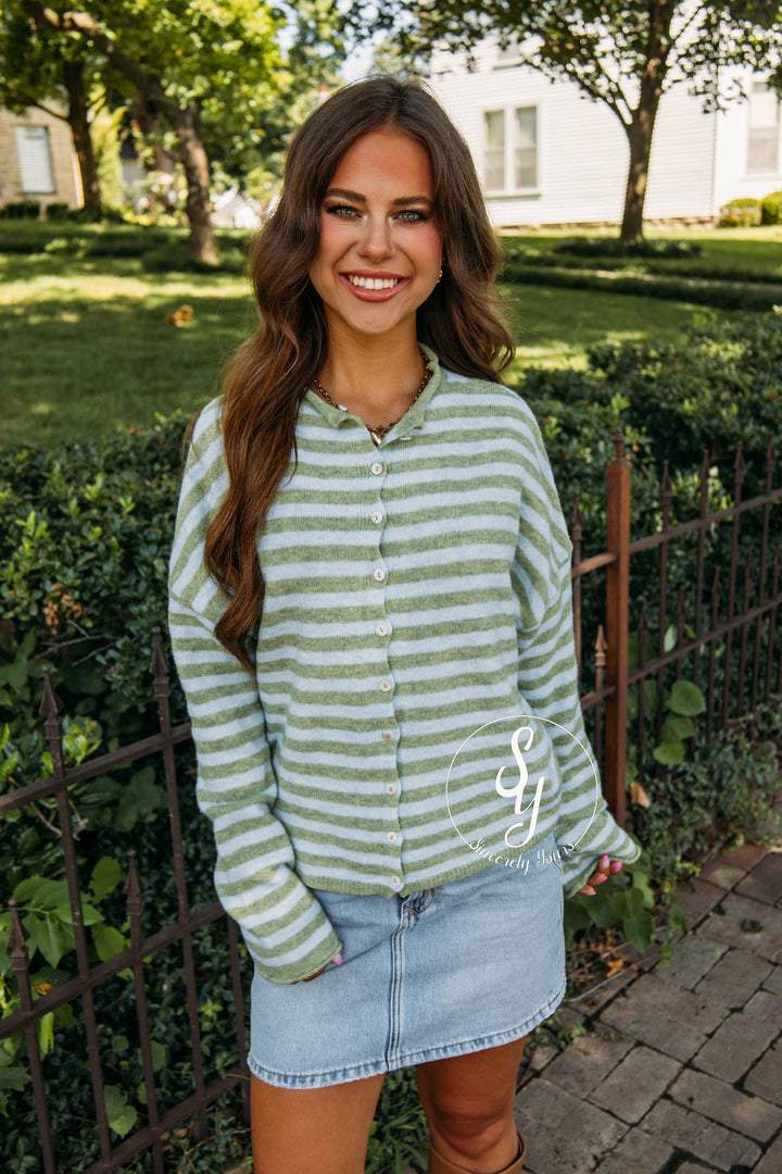 Lines Of Chic Sweater -  Matcha