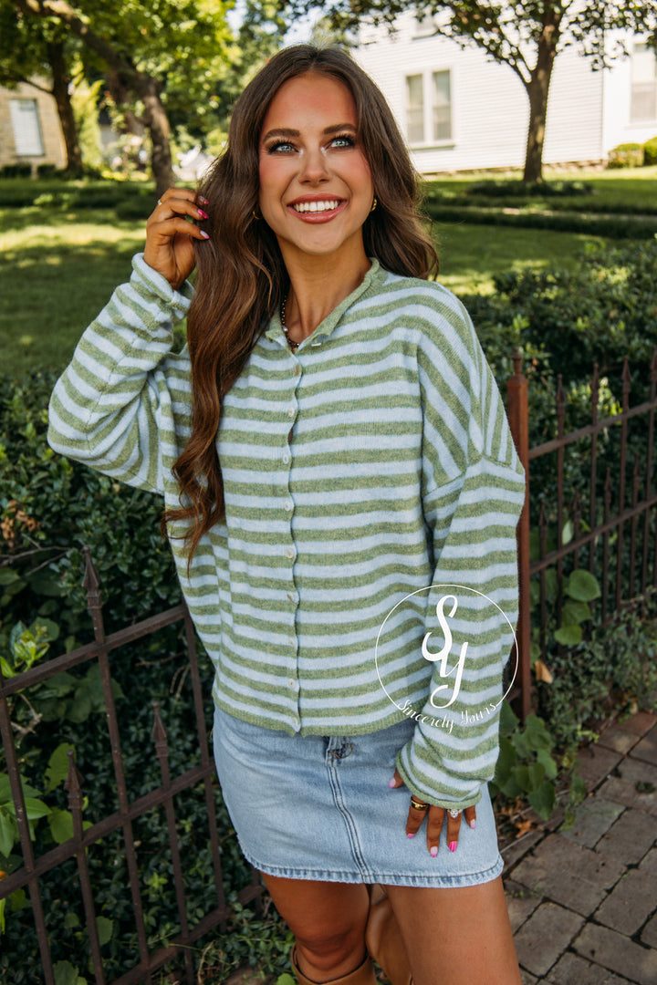 Lines Of Chic Sweater -  Matcha