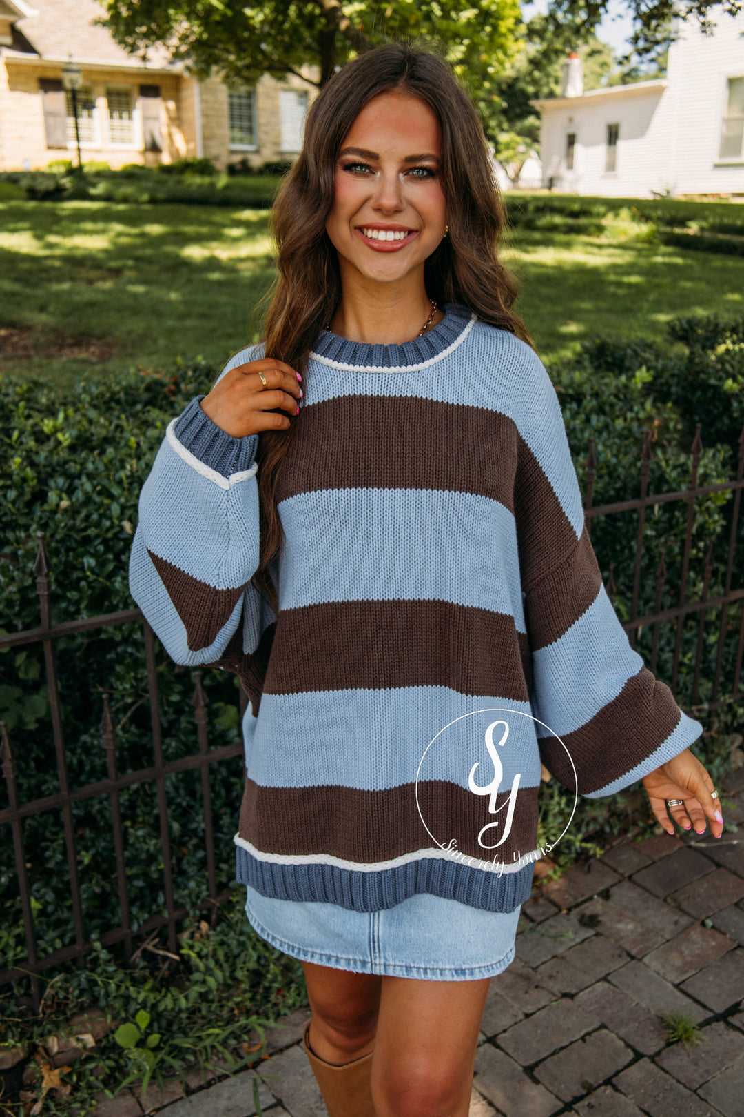Stripe Of Warmth Sweater - Blue