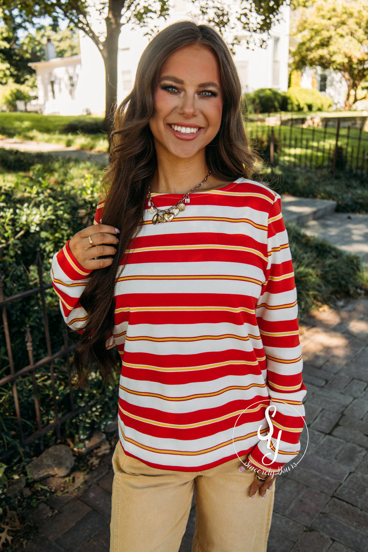Scout Striped Top - Red