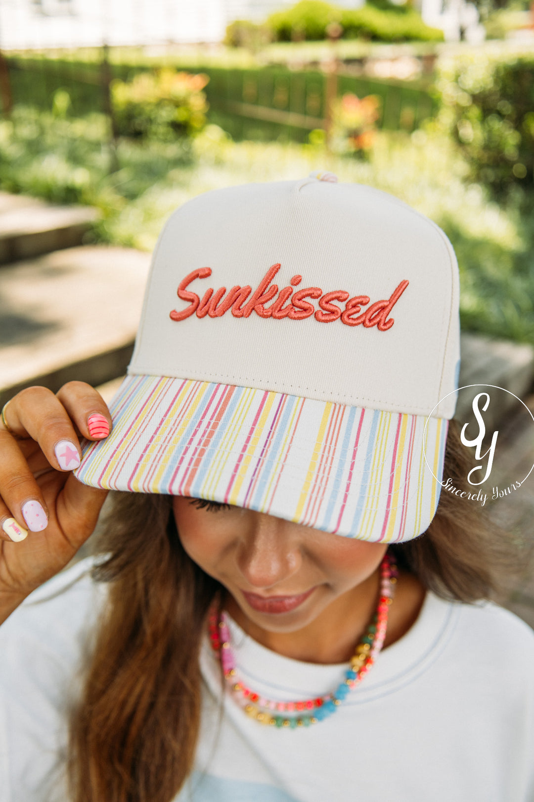 Sunkissed Trucker Hat - Party Stripe