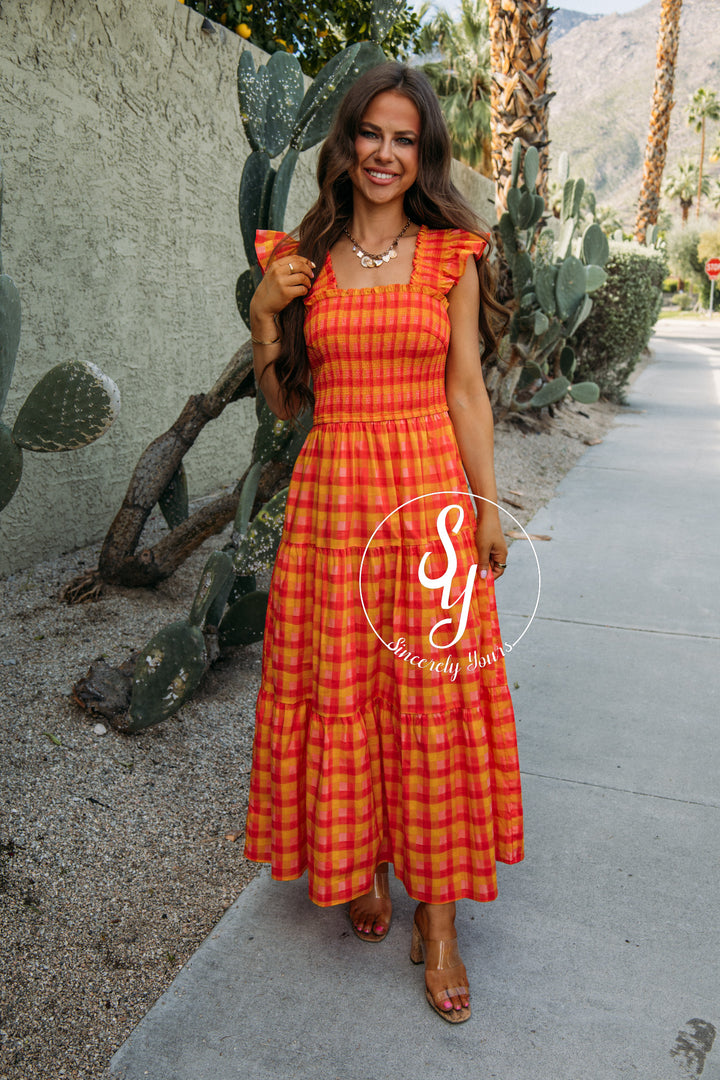 Bright Shine Dress - Tangerine