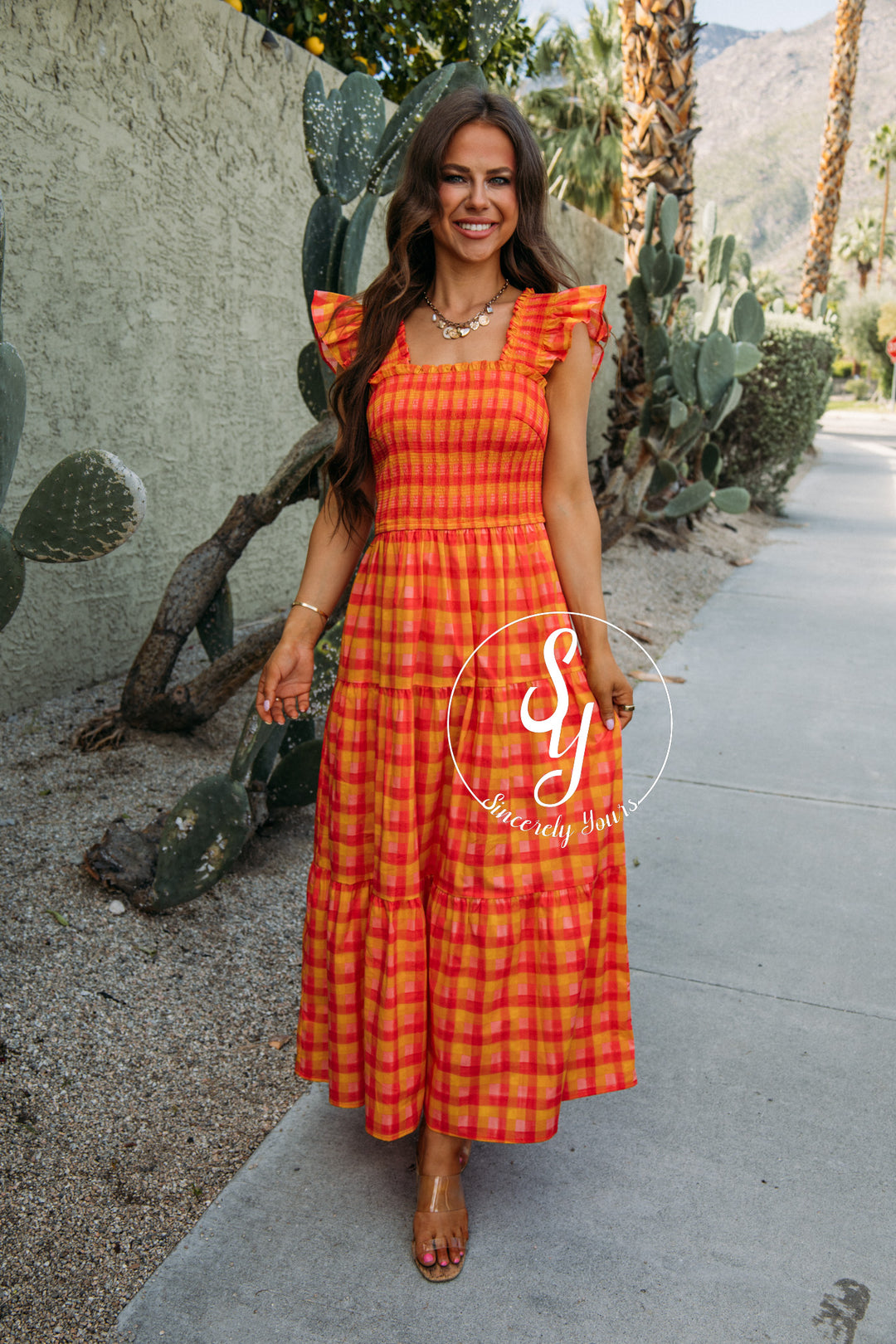 Bright Shine Dress - Tangerine