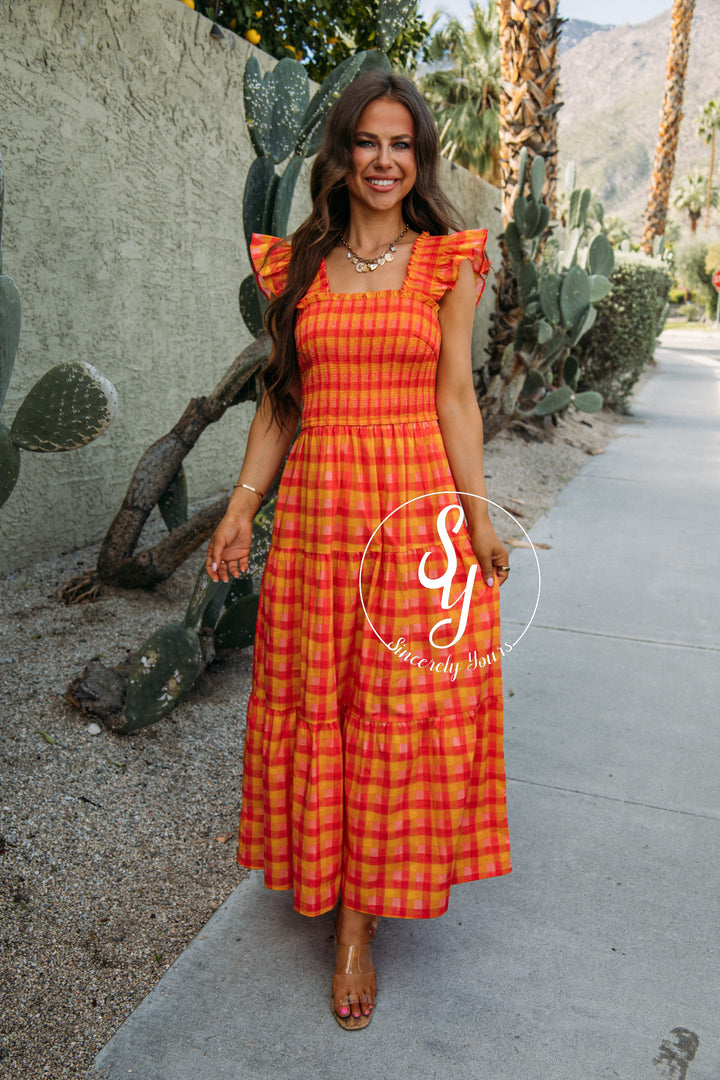 Bright Shine Dress - Tangerine