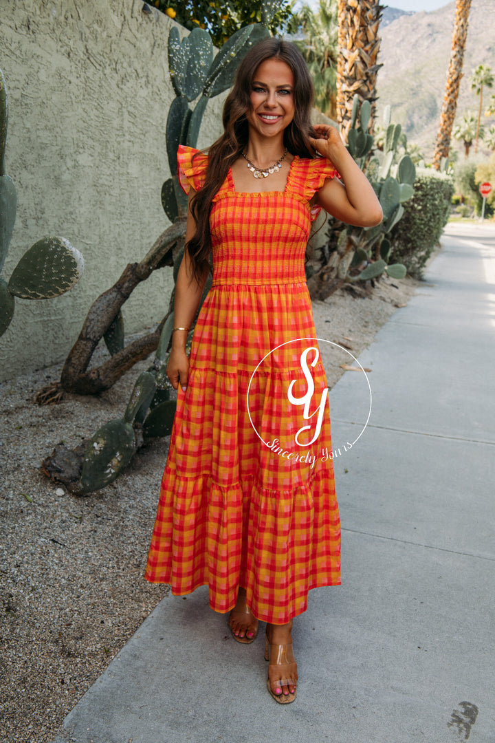 Bright Shine Dress - Tangerine