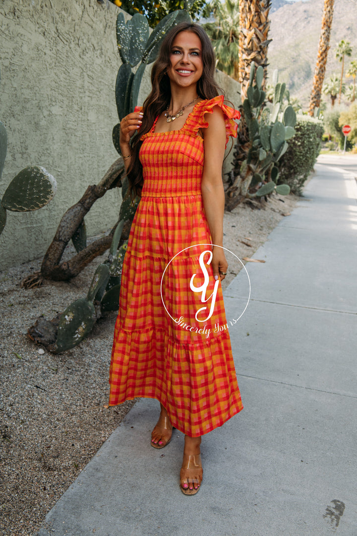 Bright Shine Dress - Tangerine
