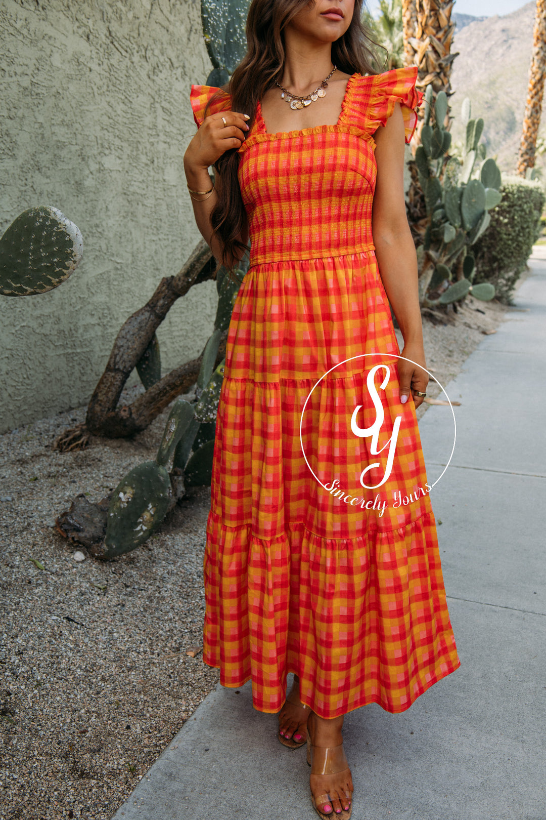 Bright Shine Dress - Tangerine