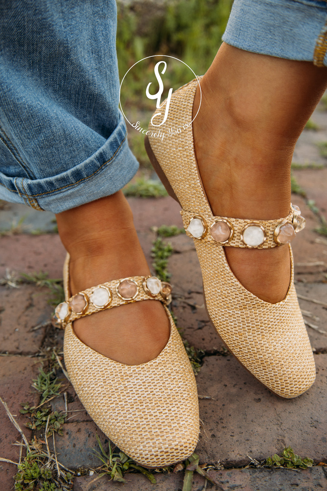 Jeweled Moment Shoe - Raffia