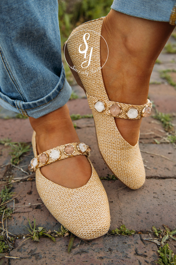 Jeweled Moment Shoe - Raffia