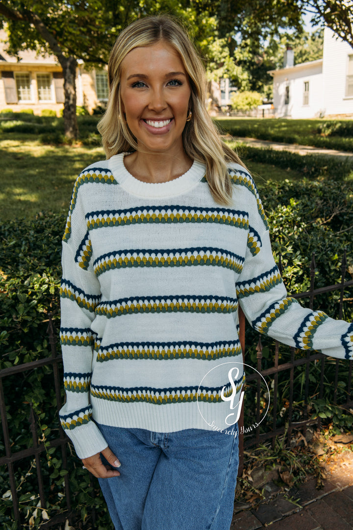 Soft Spoken Sweater - Teal/Olive