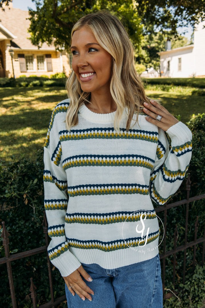 Soft Spoken Sweater - Teal/Olive