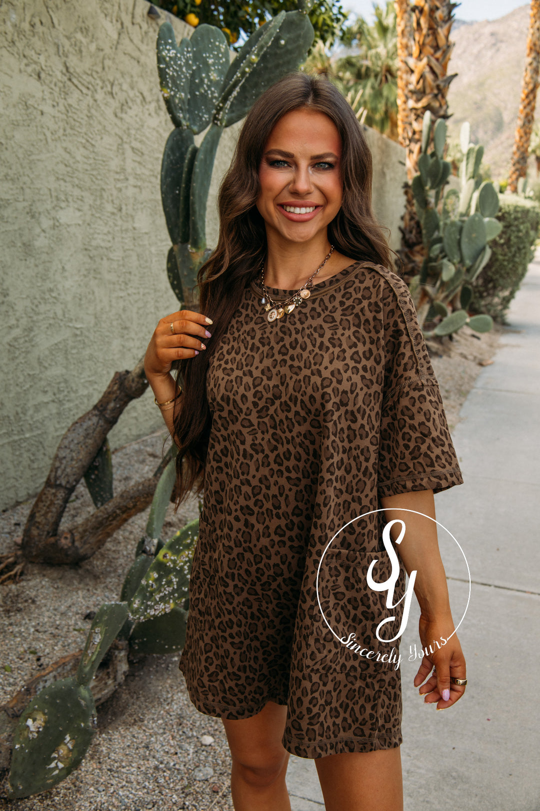 Look This Way Romper - Mocha Leopard