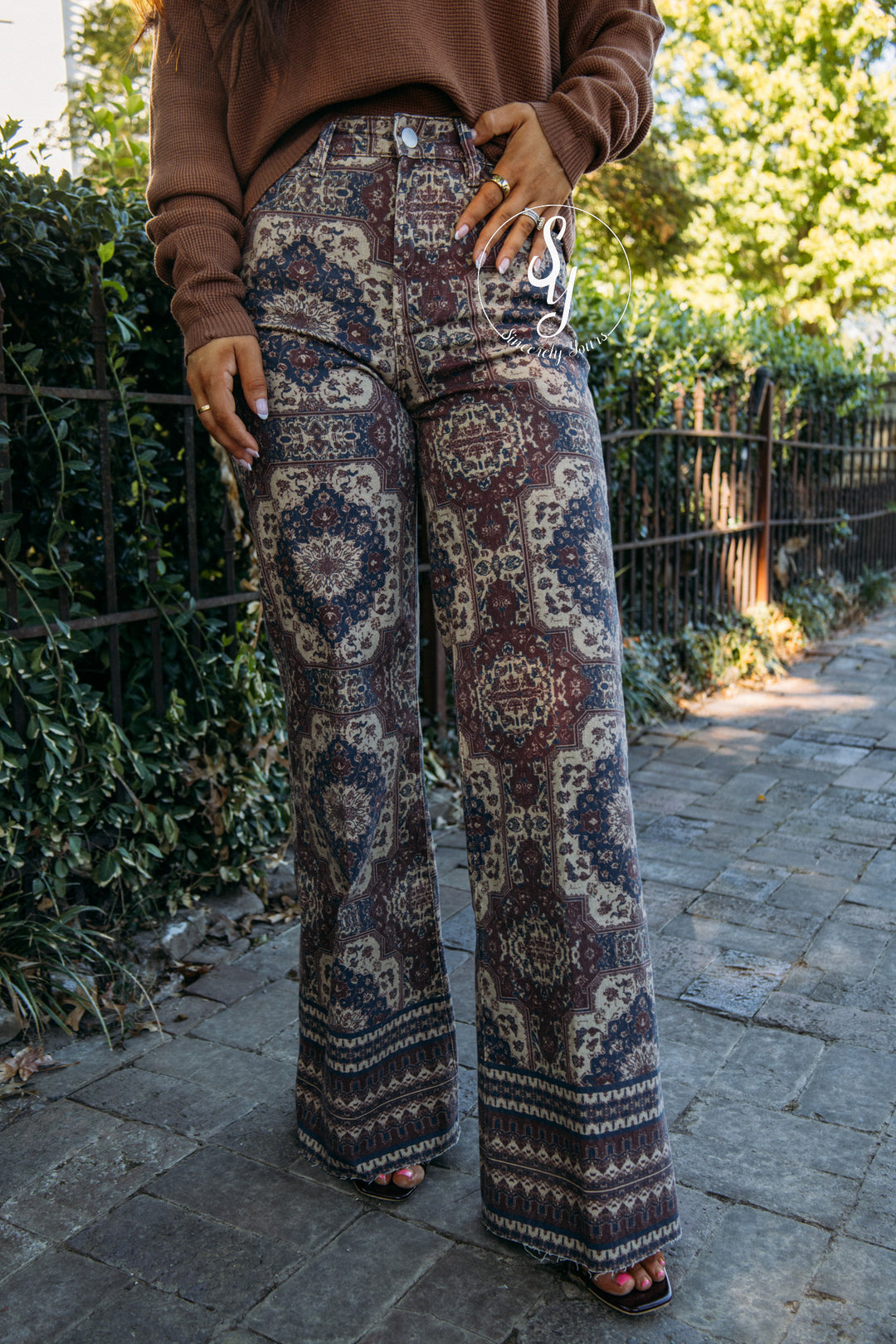Dear John: Fiona High Rise Wide Leg Jean - Persian Tapestry