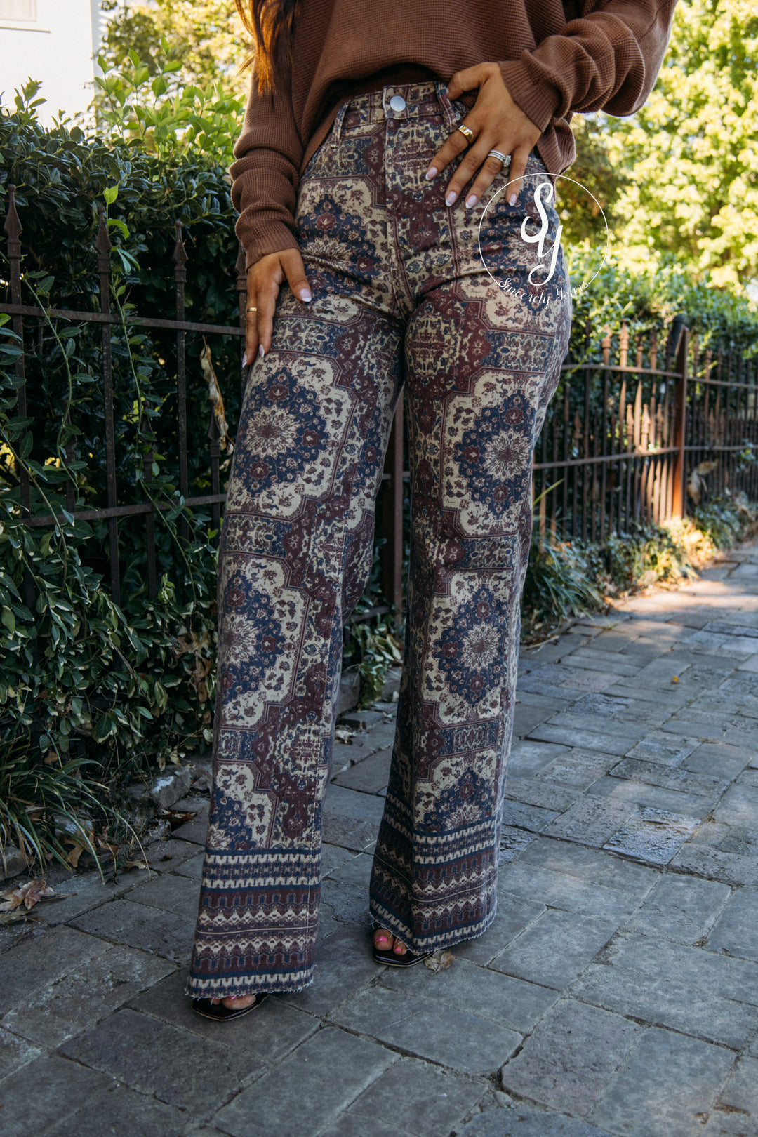 Dear John: Fiona High Rise Wide Leg Jean - Persian Tapestry