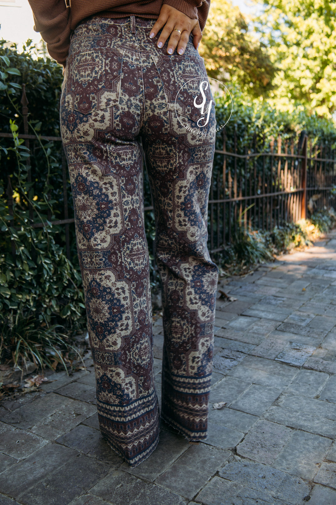 Dear John: Fiona High Rise Wide Leg Jean - Persian Tapestry