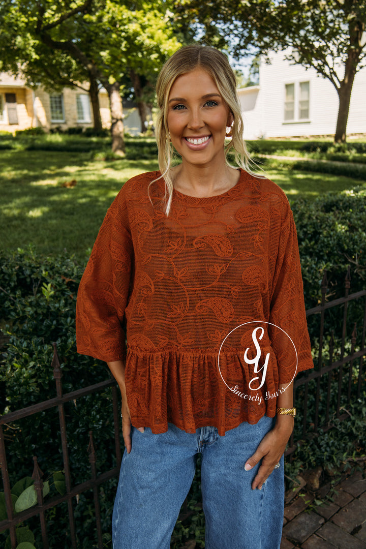 Night Out Top - Rust