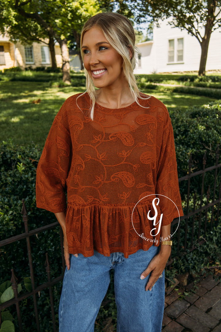 Night Out Top - Rust