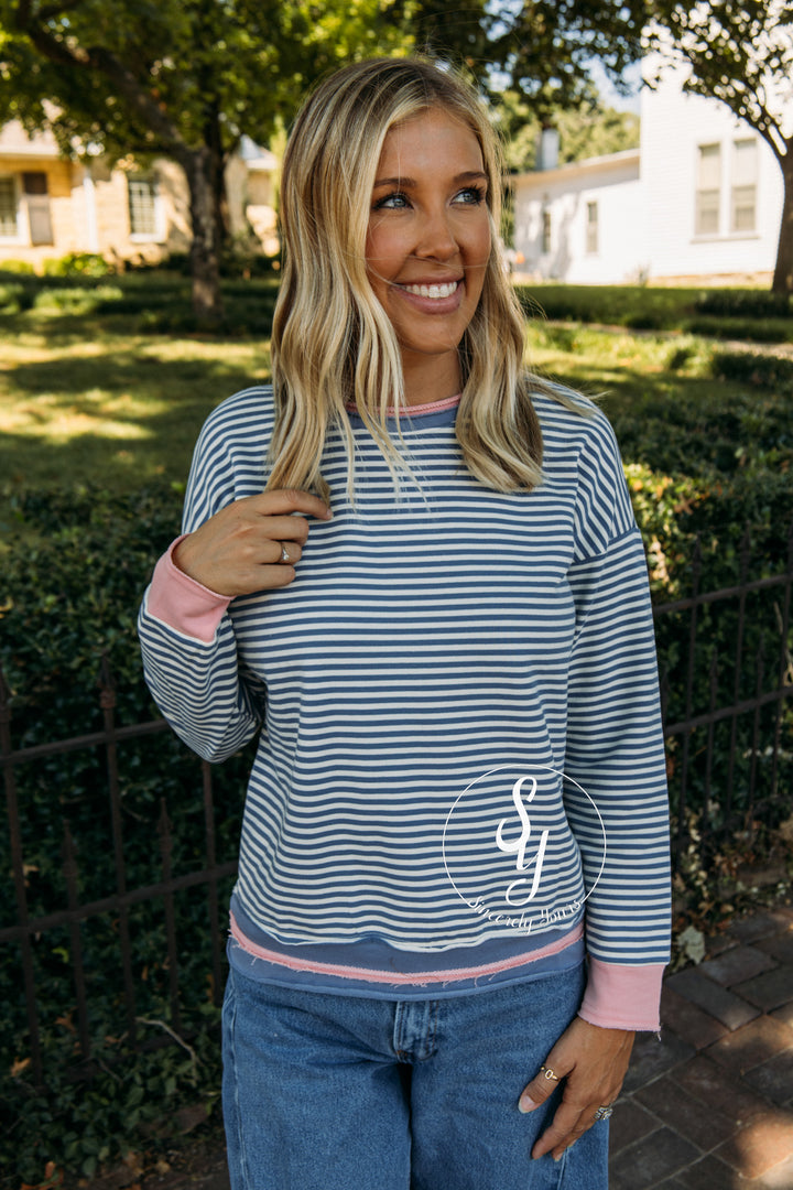 Stripe Era Top - Blue
