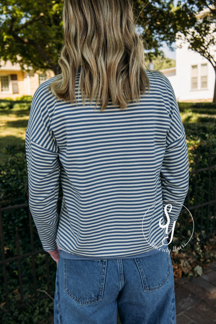 Stripe Era Top - Blue