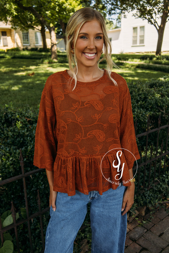 Night Out Top - Rust