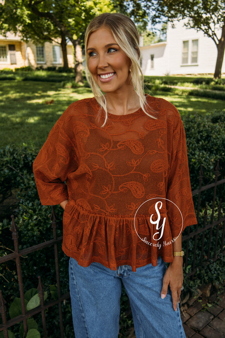 Night Out Top - Rust