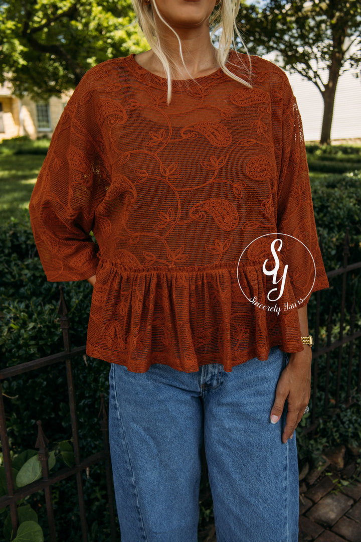 Night Out Top - Rust