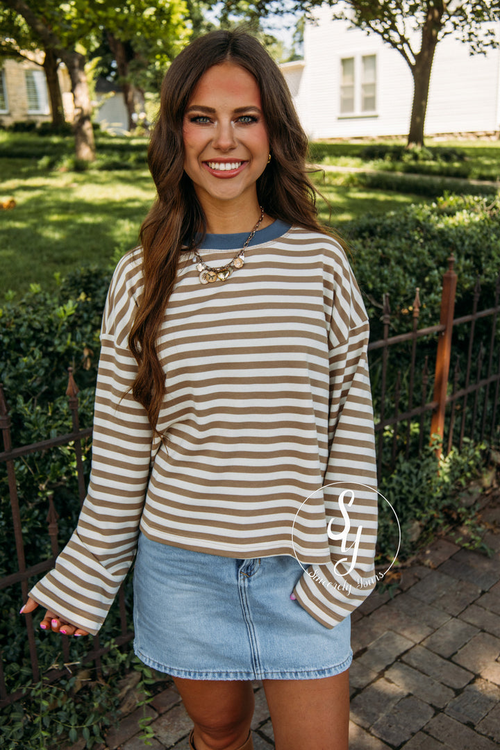 Morning Coffee Sweater - Tan Multi