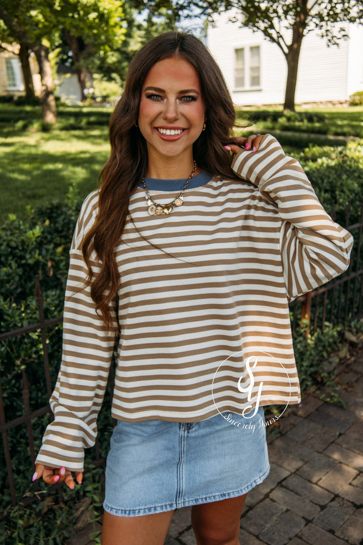 Morning Coffee Sweater - Tan Multi