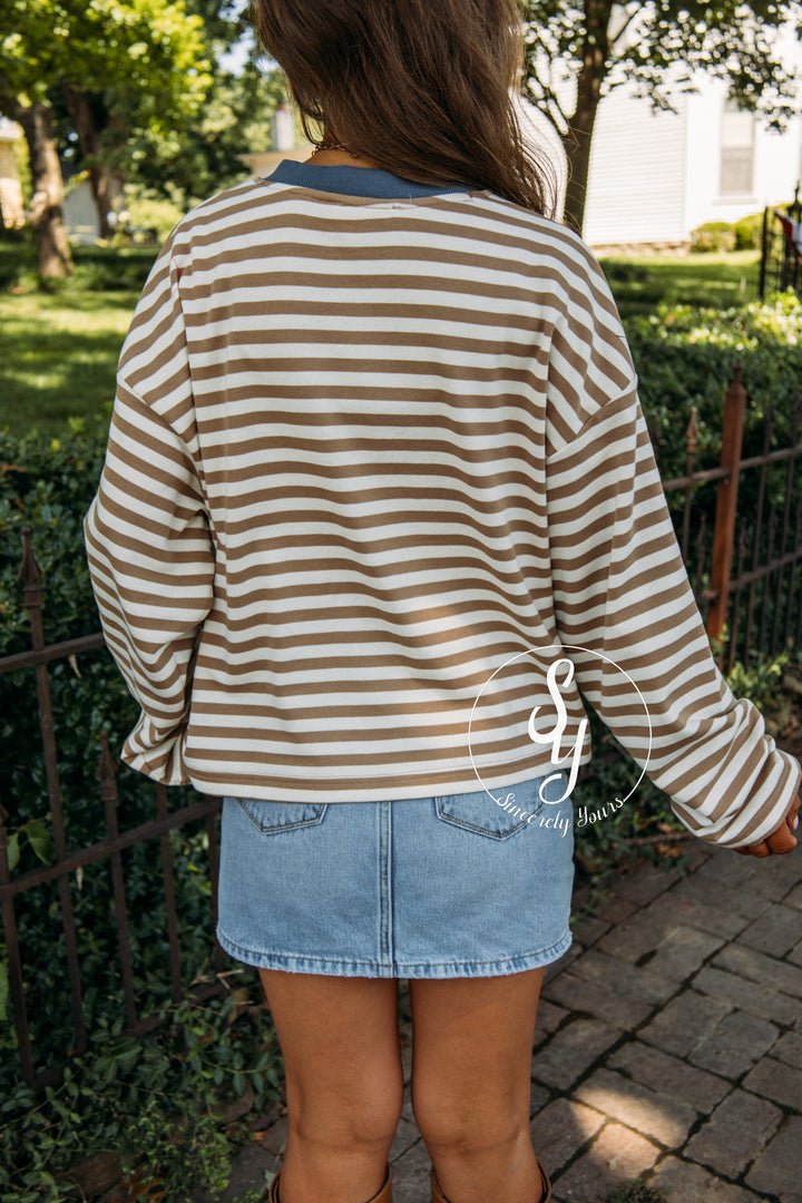 Morning Coffee Sweater - Tan Multi