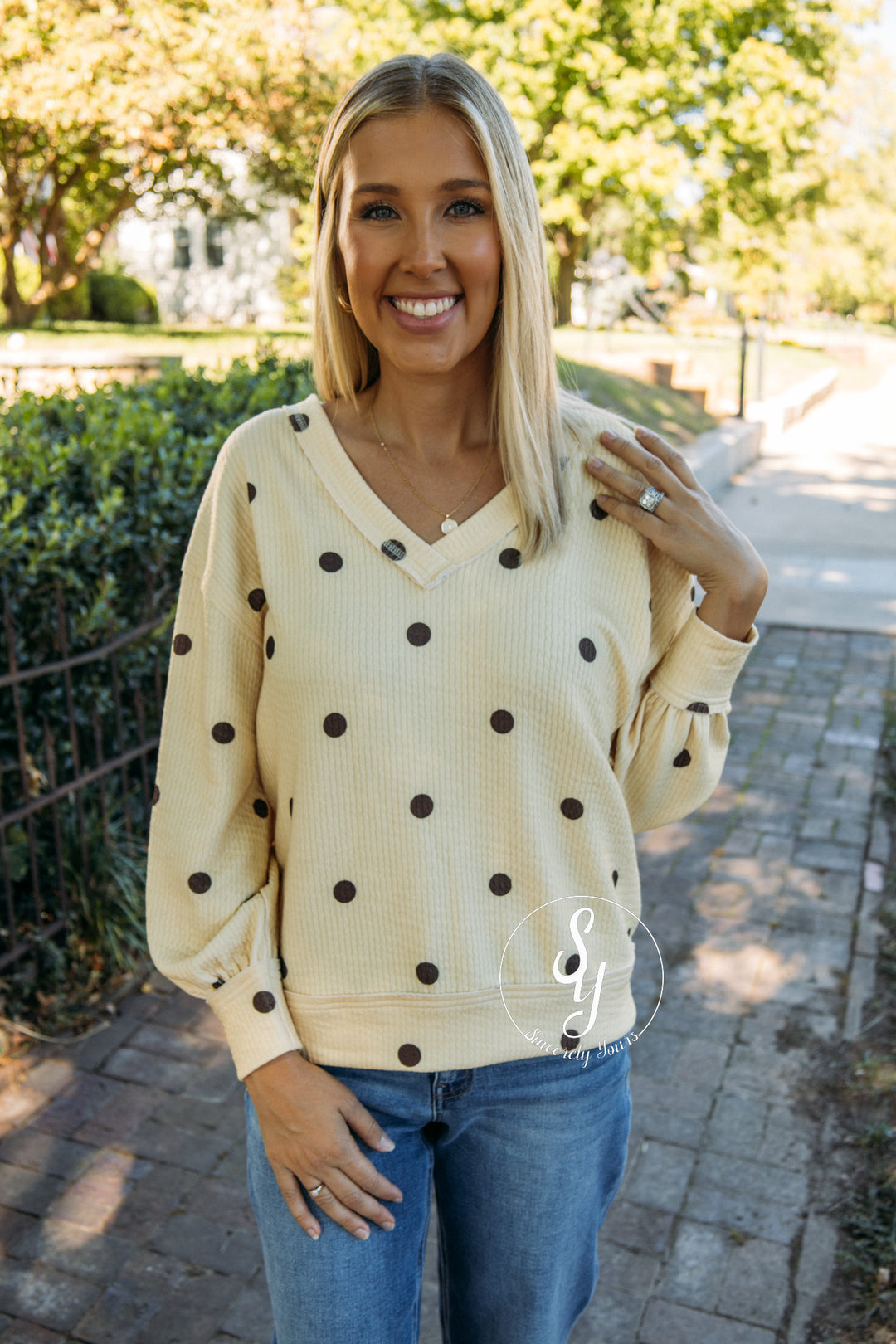 Little Polka Dots Blouse - Butter Yellow