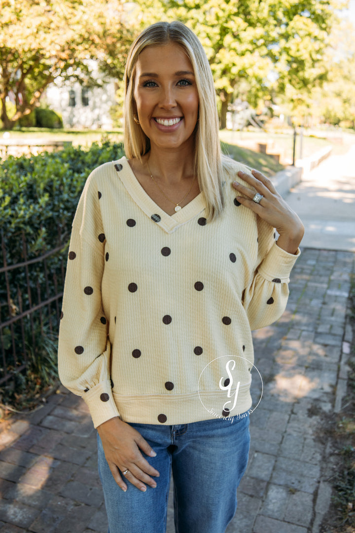 Little Polka Dots Blouse - Butter Yellow