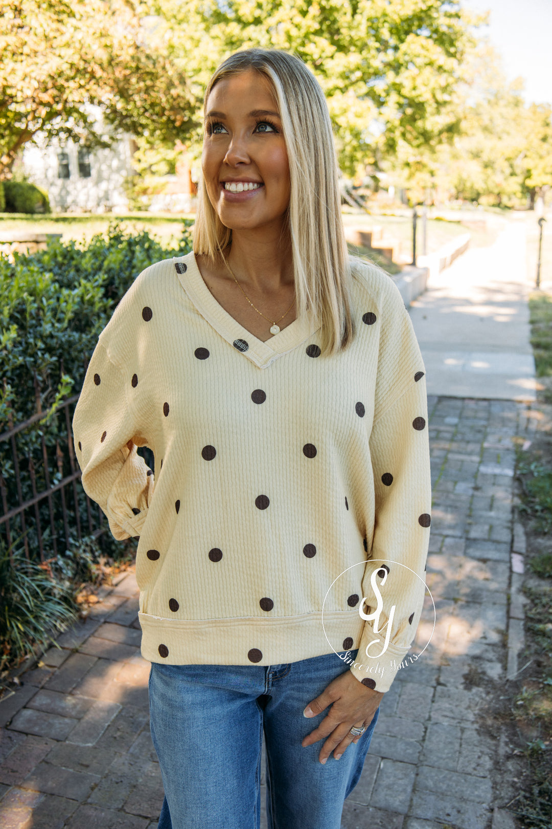 Little Polka Dots Blouse - Butter Yellow