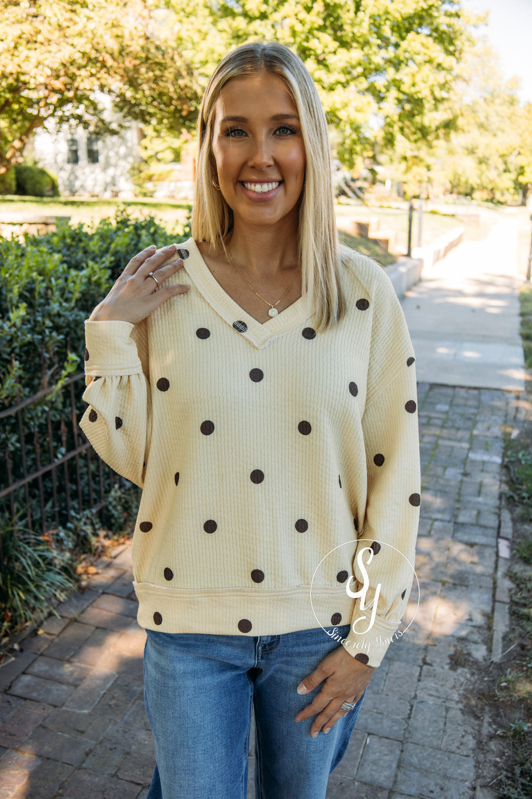 Little Polka Dots Blouse - Butter Yellow