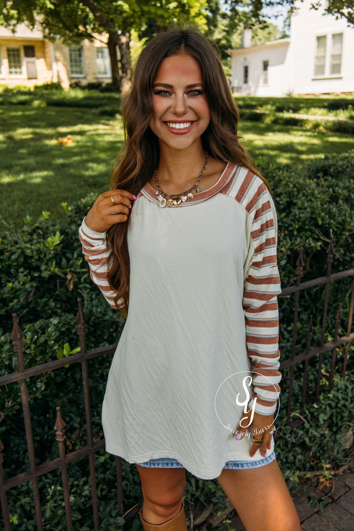 Basically Striped Top - Vanilla
