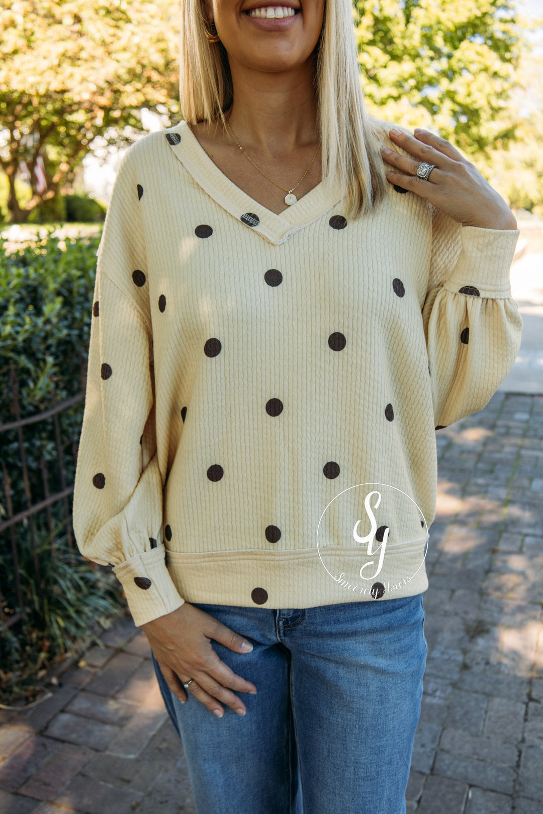 Little Polka Dots Blouse - Butter Yellow