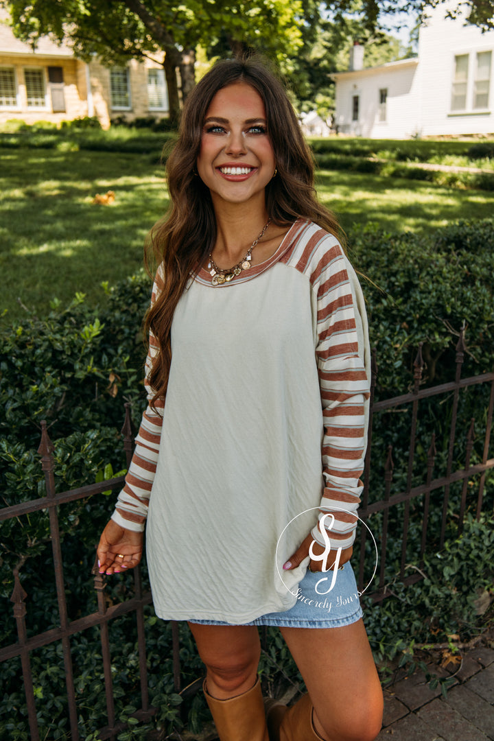 Basically Striped Top - Vanilla