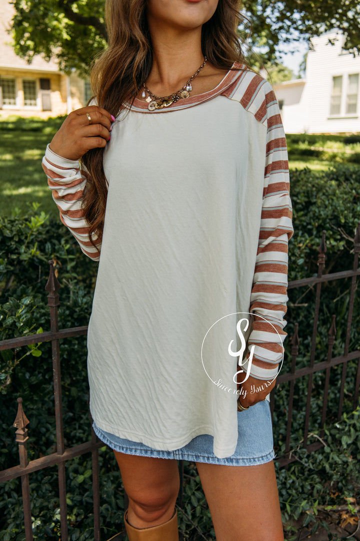 Basically Striped Top - Vanilla