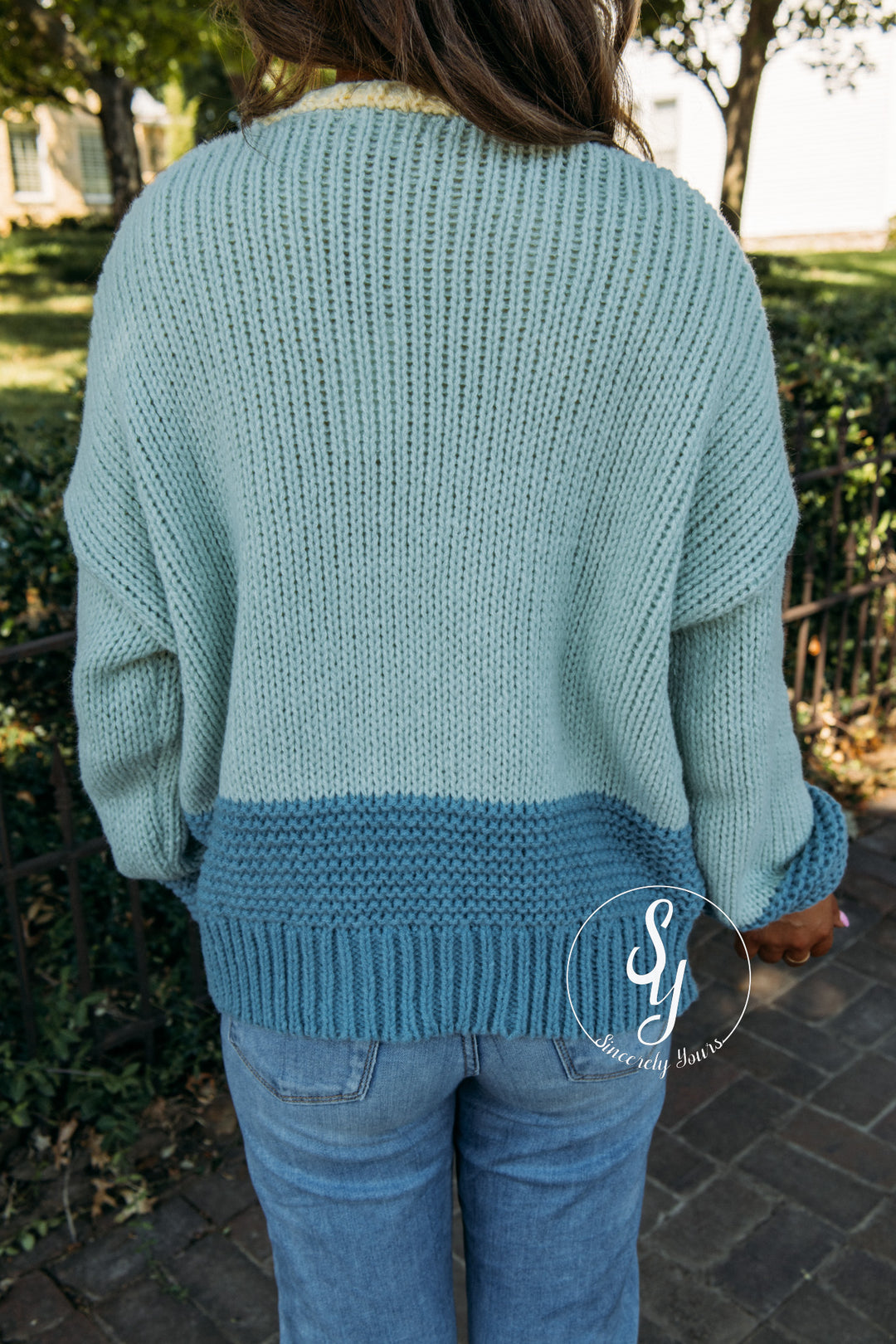 Harvest Moon Cardigan - L. Sage/Teal